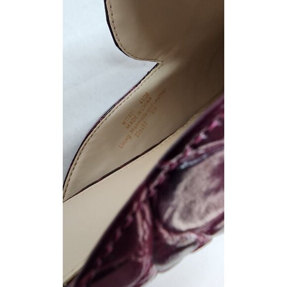 Cole Haan Piper Burgundy Croc-Embossed Leather Mules Block Heel Slip-On Womens - Picture 15 of 15